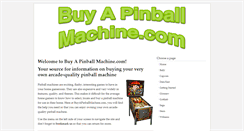 Desktop Screenshot of buyapinballmachine.com